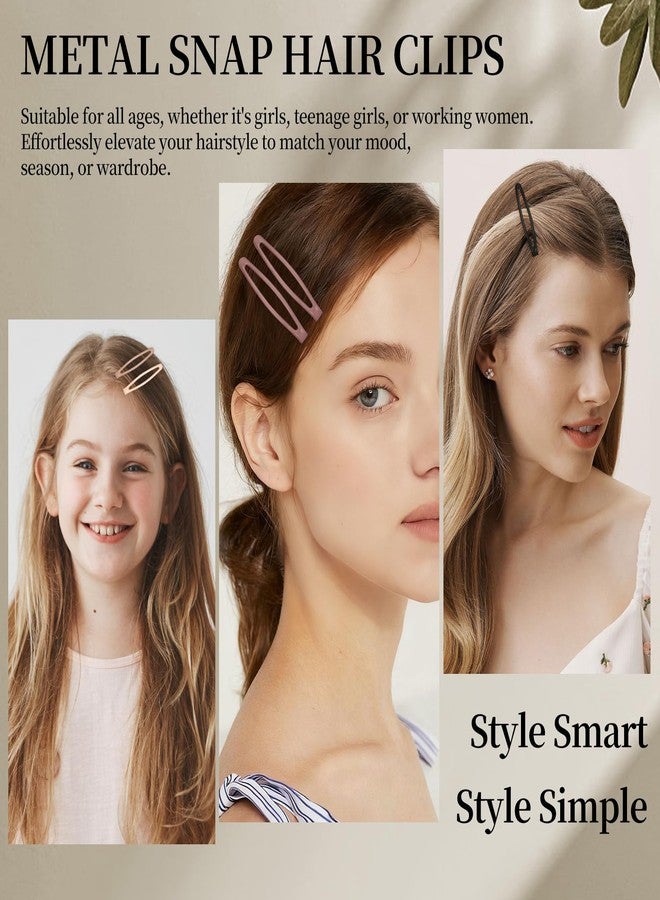 Motroce 20PCS Glossy Snap Hair Clips, 2.4 Inch Non-Slip Metal Barrettes, 5 Colors Medium Hair Barrettes for Women and Girls (Latte Color) - Image 5